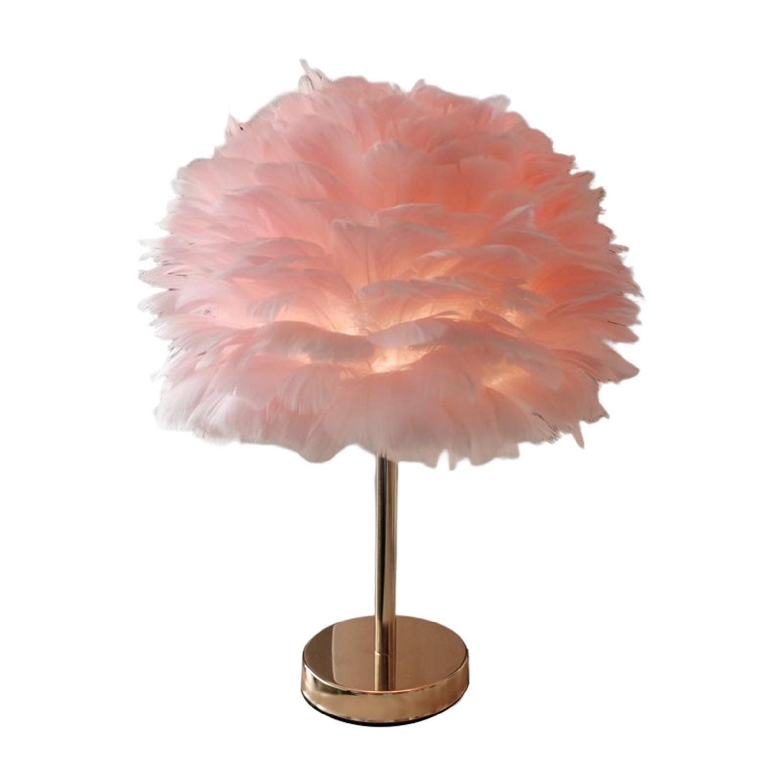 Moderne pluizige Feather tafellamp voor slaapkamer HL09