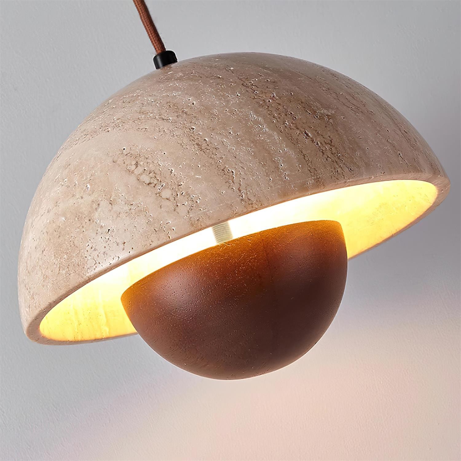 Hanglamp met natuurlijke travertijnbloemknop HL932