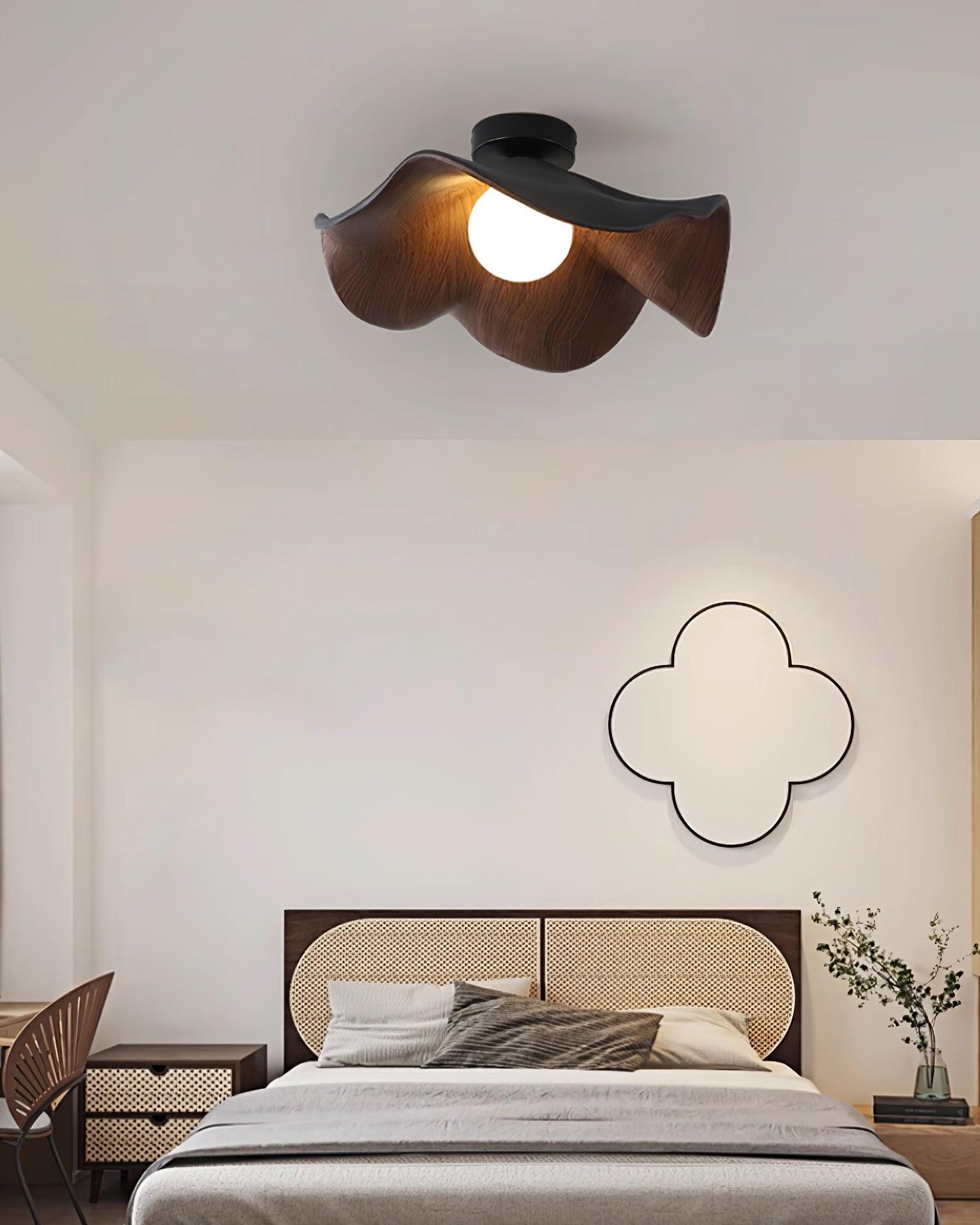 Nieuwe moderne eenvoudige plafondlamp met walnootnerf HL510