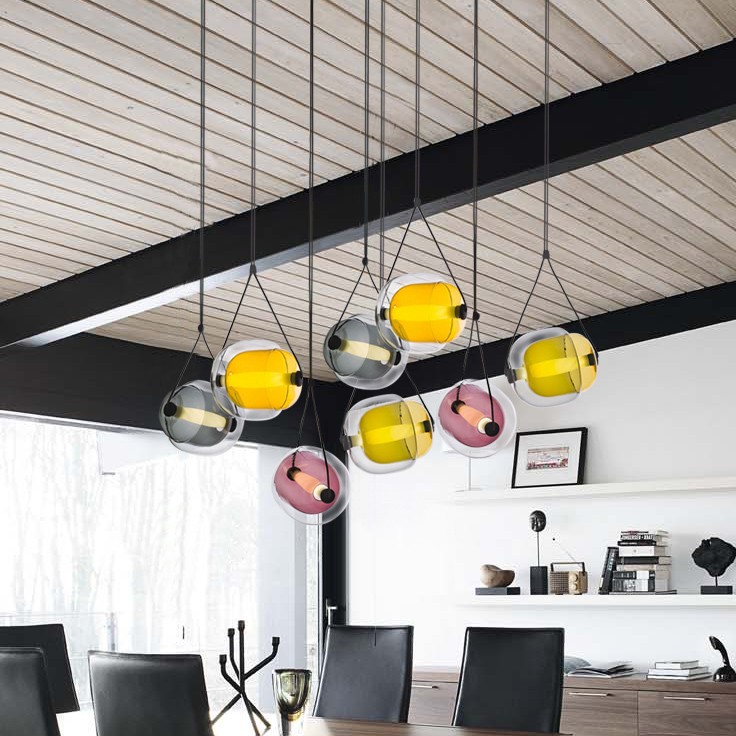 LED Capsula Hanglamp Gekleurd Glas