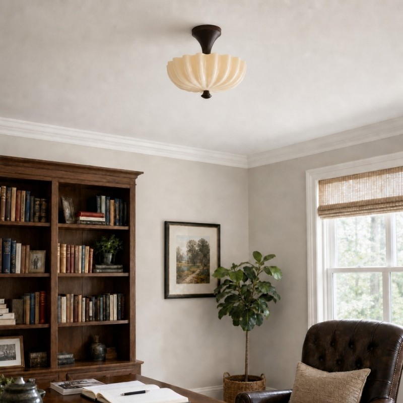 Durnic Crème Stijl Plafondlamp - Franse Vintage Plafondlamp voor Slaapkamer HL3607