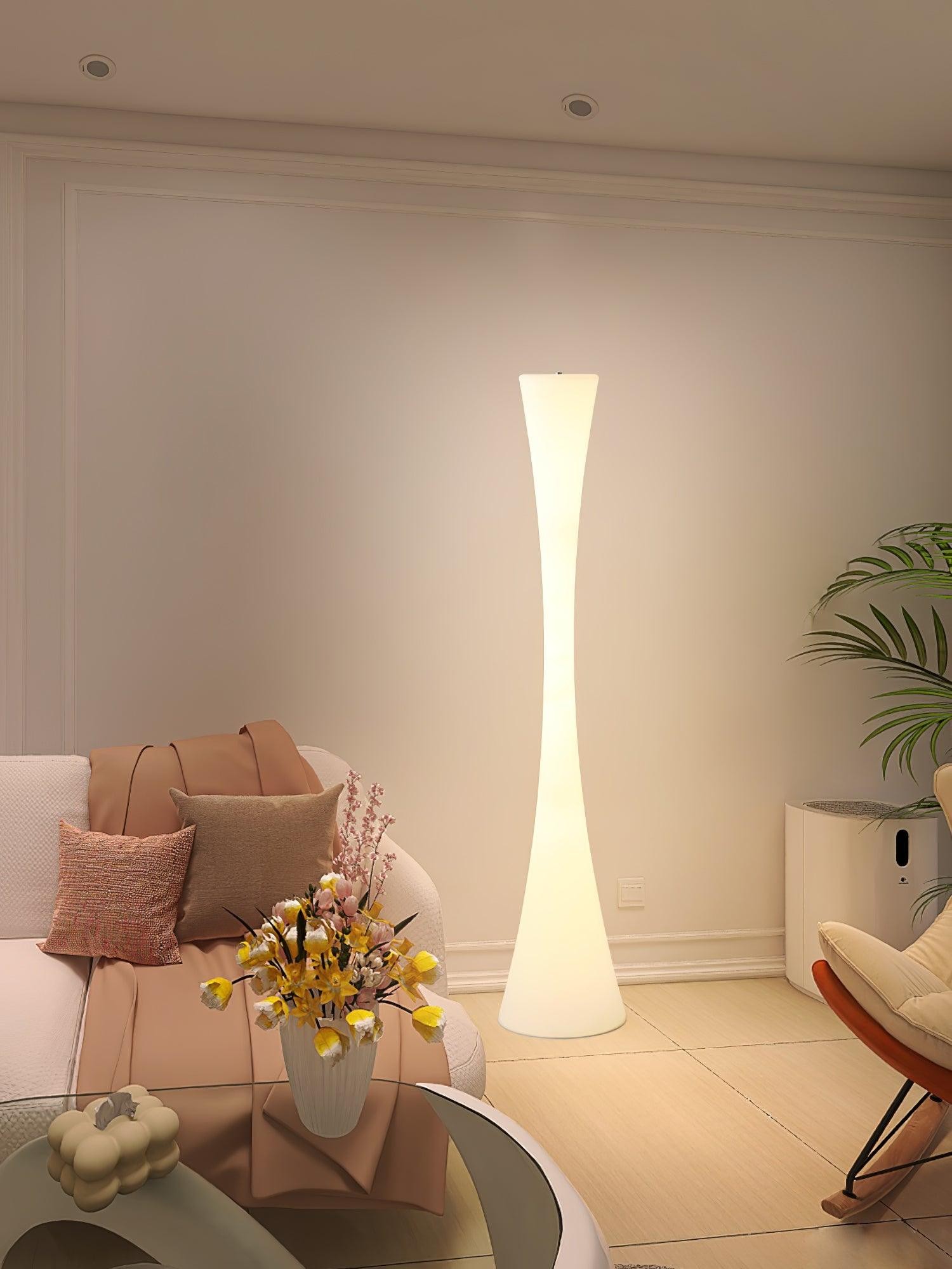 Romantische eenvoudige witte kolomvloerlamp HL997
