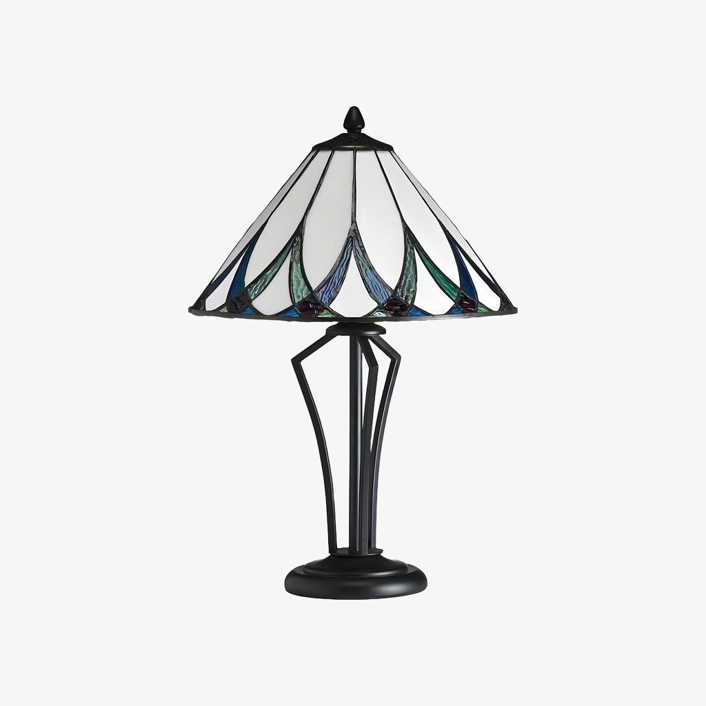 TF Allanton Water Ripple glazen tafellamp - Klassieke stijl voor woonkamer, slaapkamer of studeerkamer HL2176