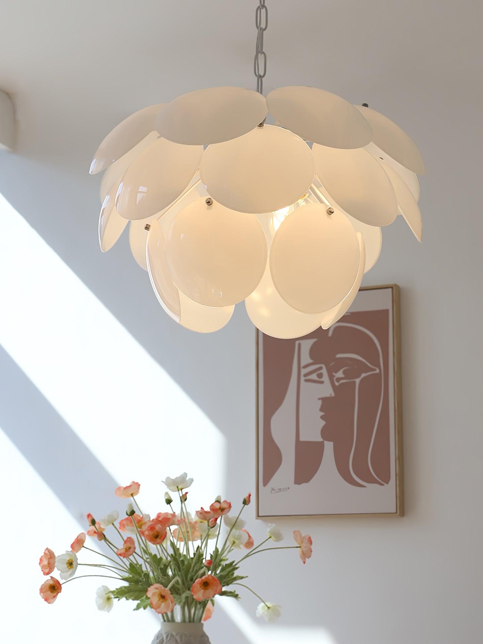 Luxe mode lichtgevende bloemblaadjes glazen kroonluchter HL581