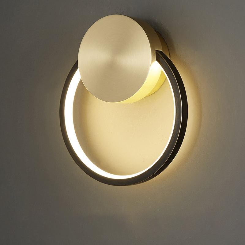 Minimalistische creatieve eenvoudige messing ronde LED-wandlamp HL776