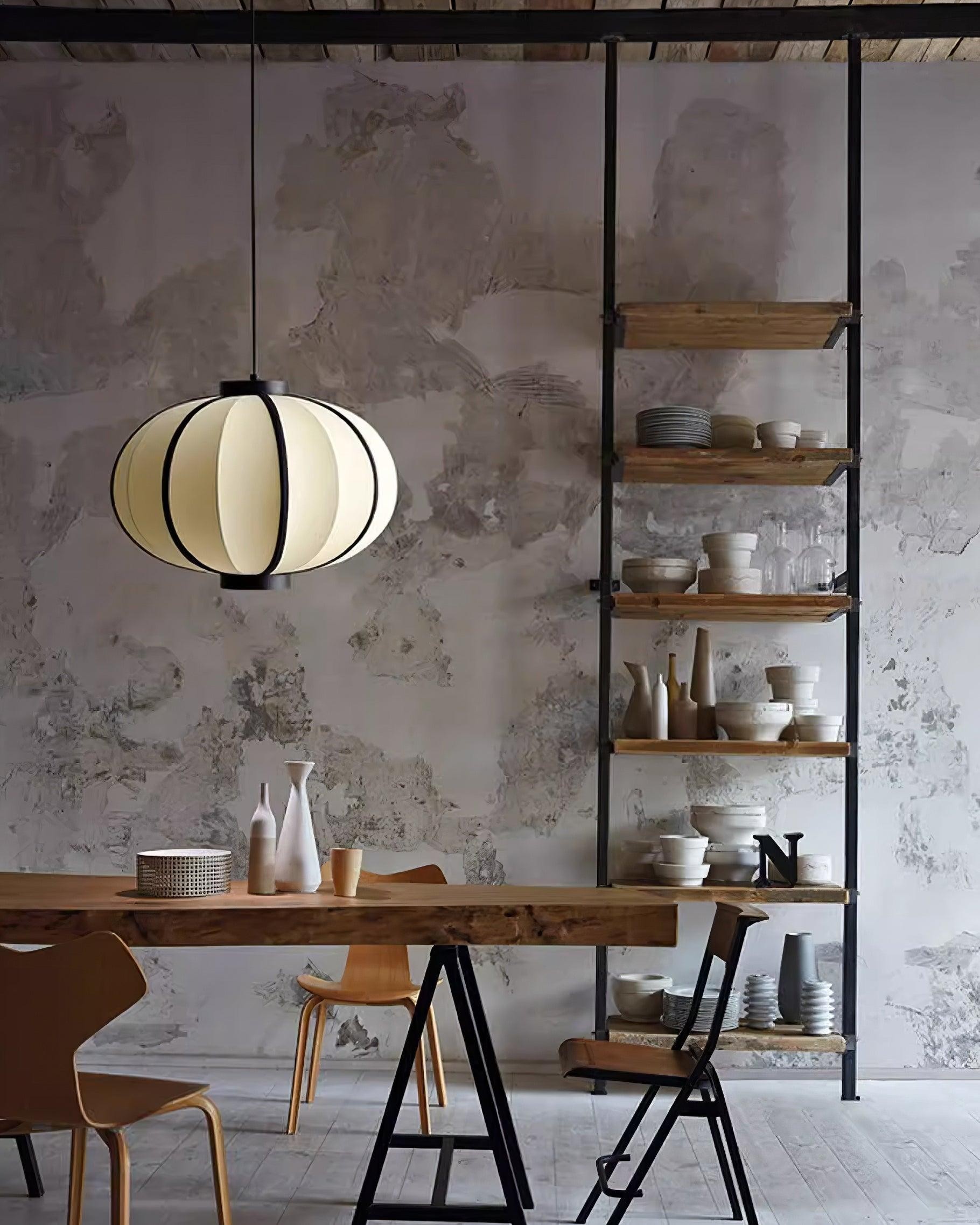Minimalistische zwart-witte lantaarn hanglamp HL816