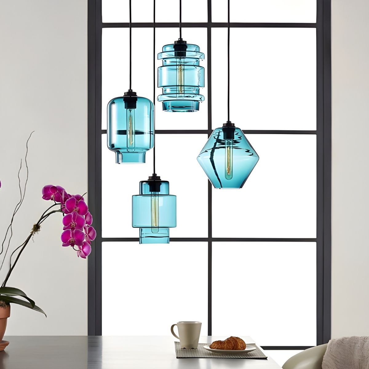 Hanglamp in de Crystalline-serie - Geblazen Glas Veelkleurige Glazen Hanglamp HL1056