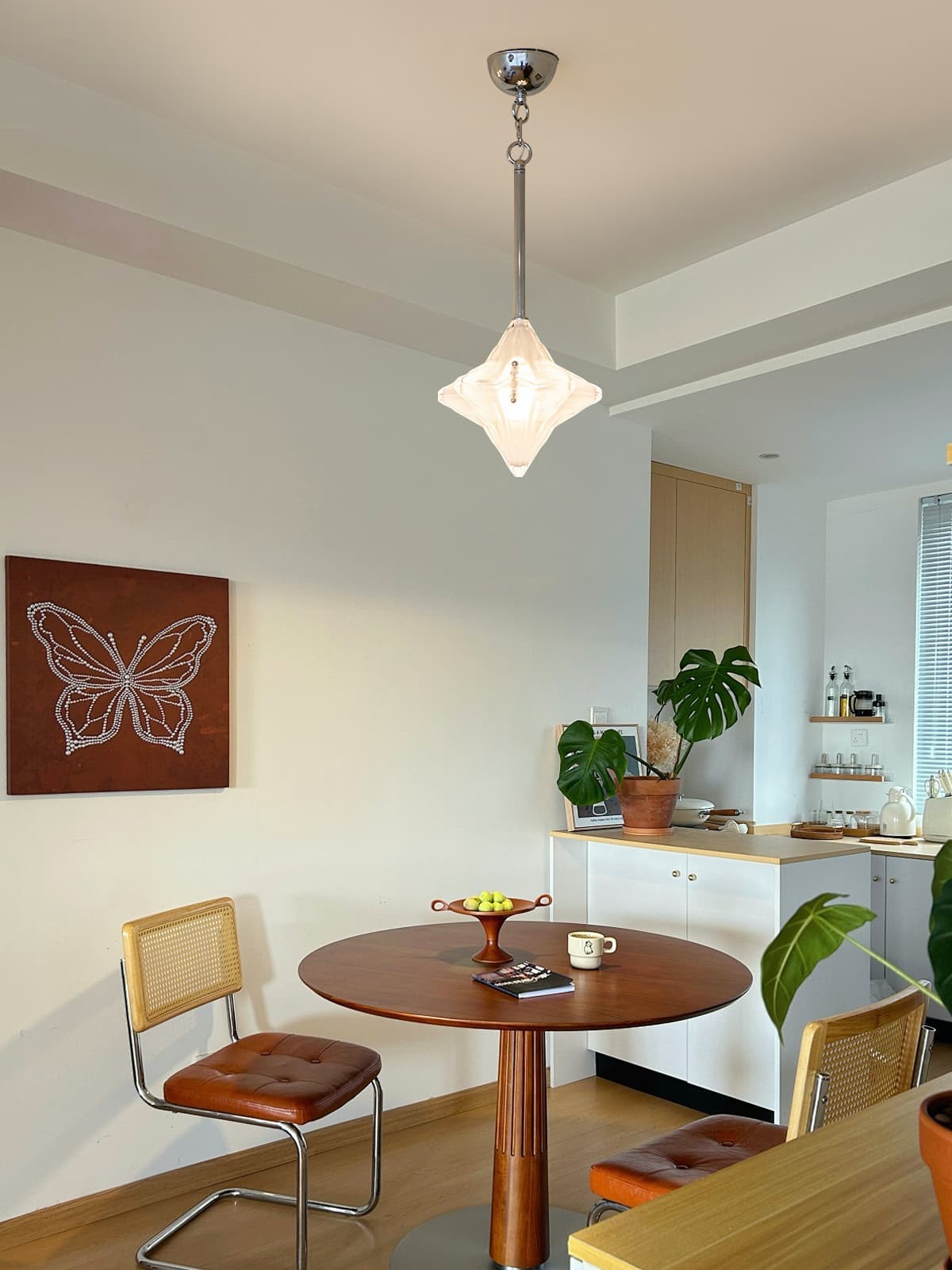 Art Deco Astris Elara Star hanglamp - hanglamp van matglas met geometrische stijl HL1792