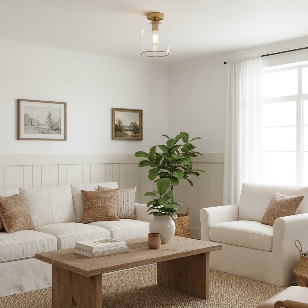 Brazara Dome Plafondlamp - Industriële geribbelde en heldere glazen kap voor de woonkamer HL2119