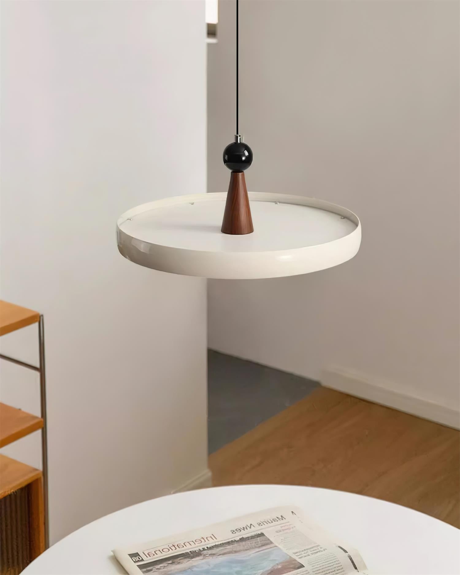 Moderne schijfvormige hanglamp met zwenkarm HL1071