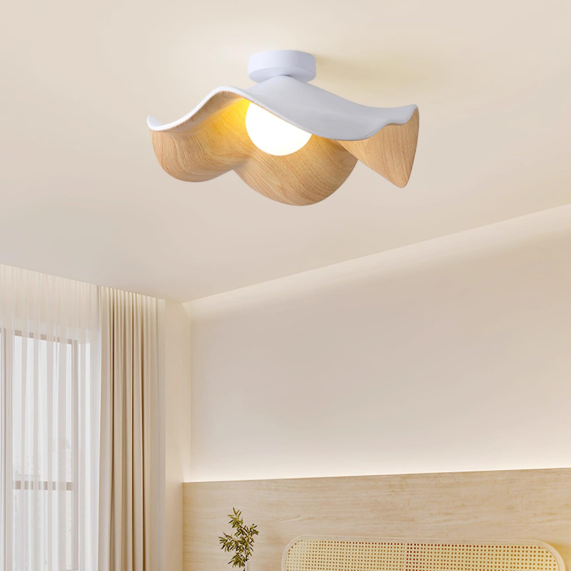 Nieuwe moderne eenvoudige plafondlamp met walnootnerf HL510