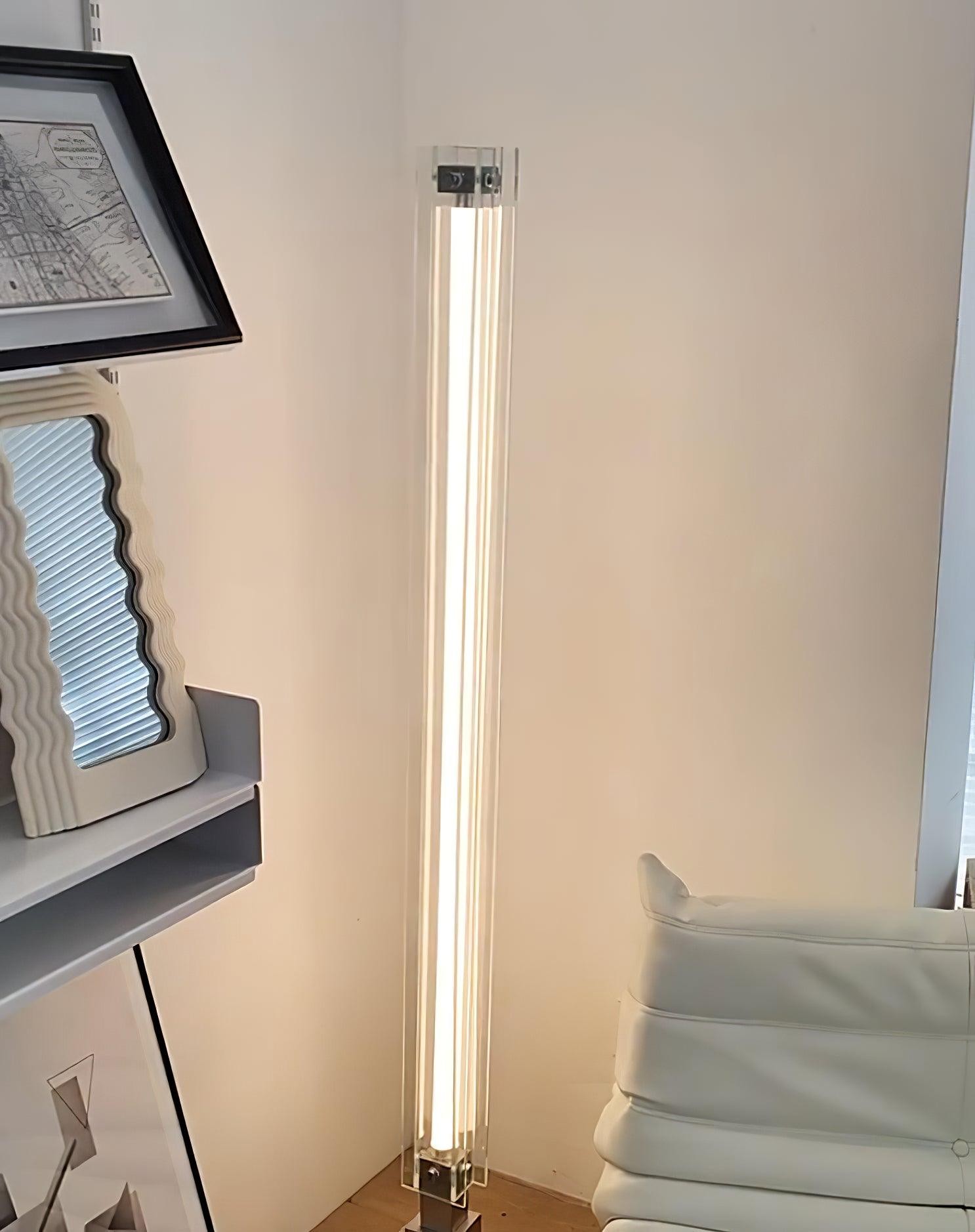Minimalistische glazen vloerlamp in industriële stijl HL968