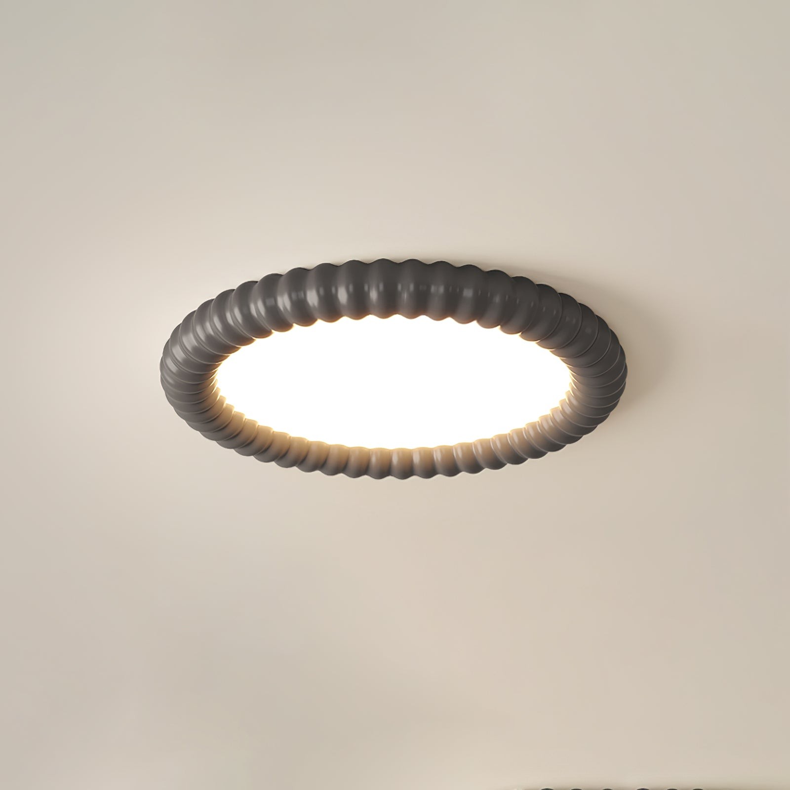 Crèmekleurige stijl rimpelring plafondlamp HL774