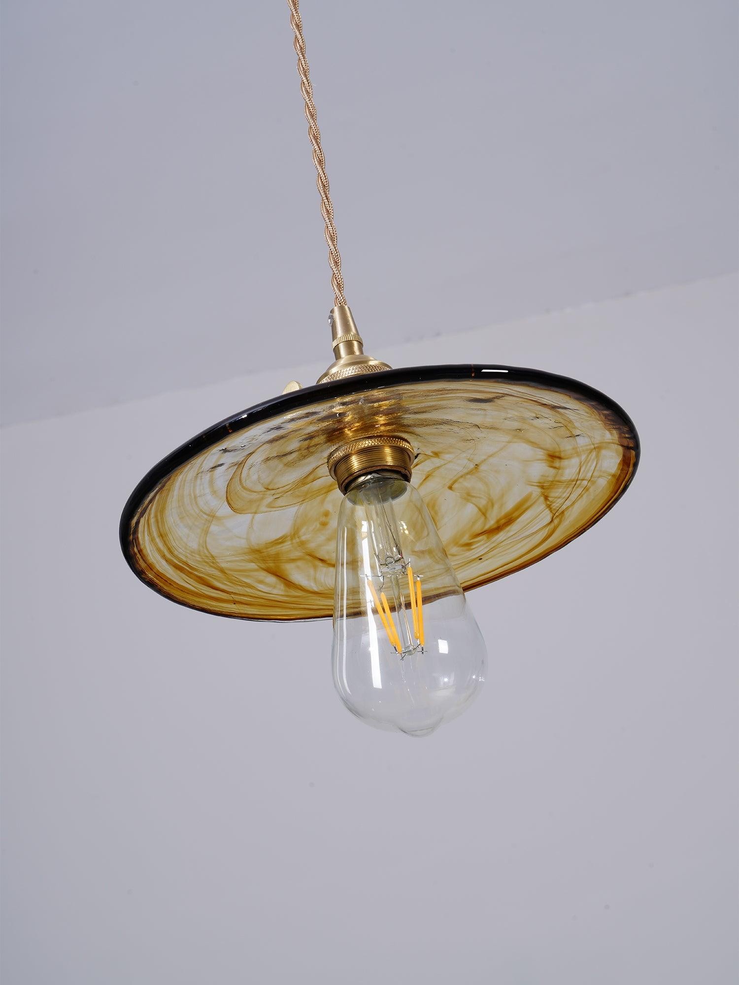 Messing Vintage Helder Glazen Hanglamp HL623