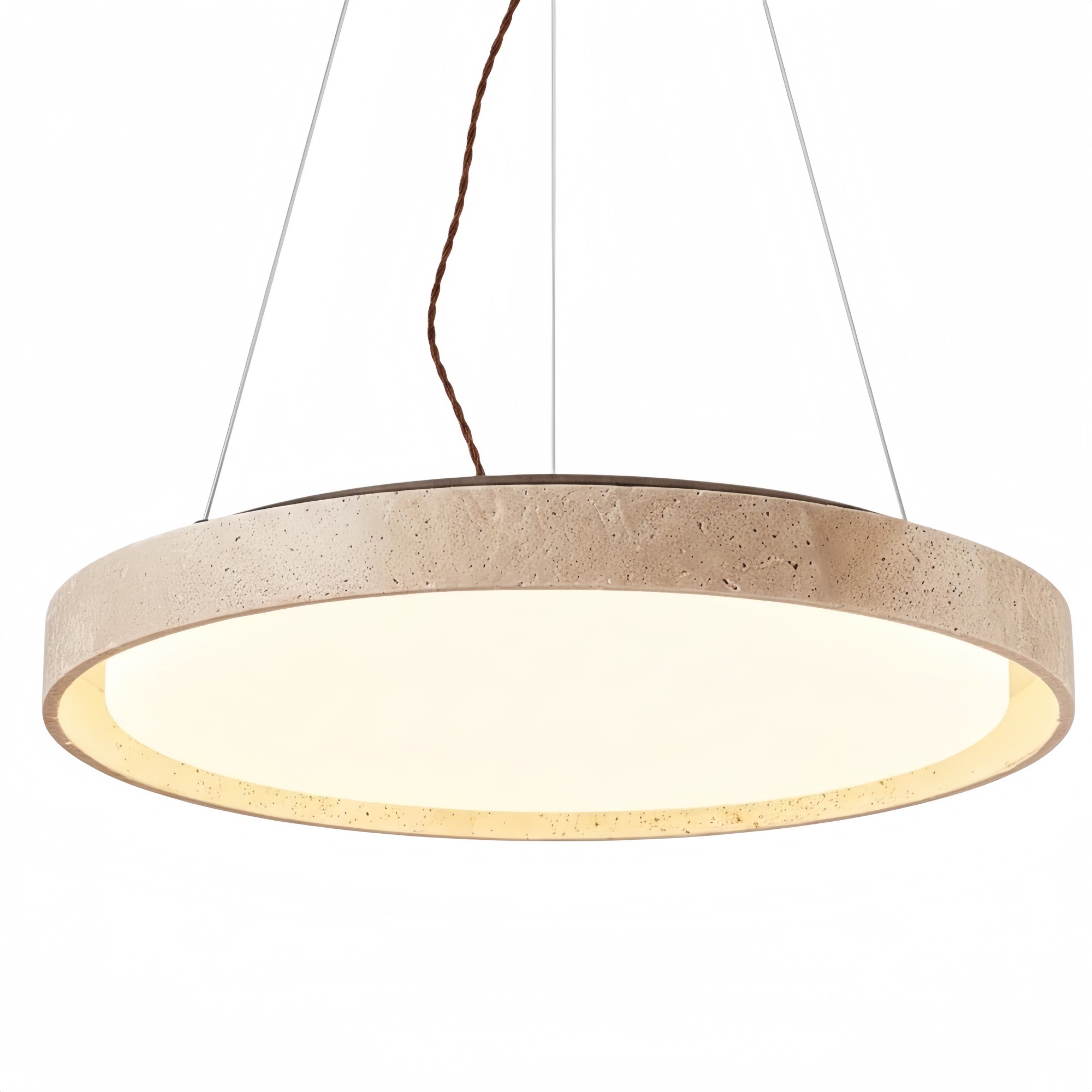 Miravelle minimalistische hanglamp met natuurstenen kap voor de eetkamer HL2464
