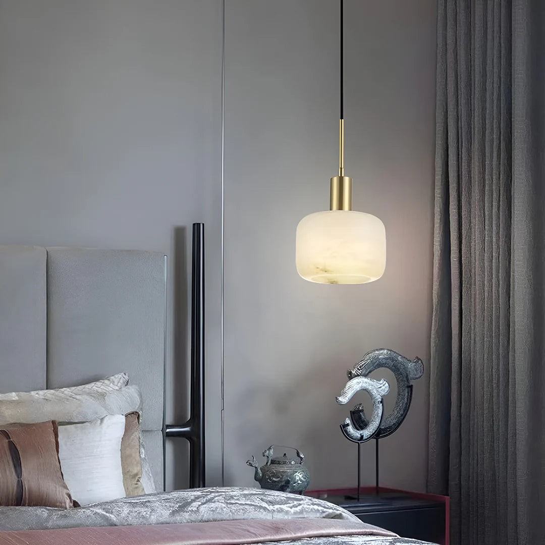 Velia Acorn Alabaster Minimalistische Hanglamp HL3497