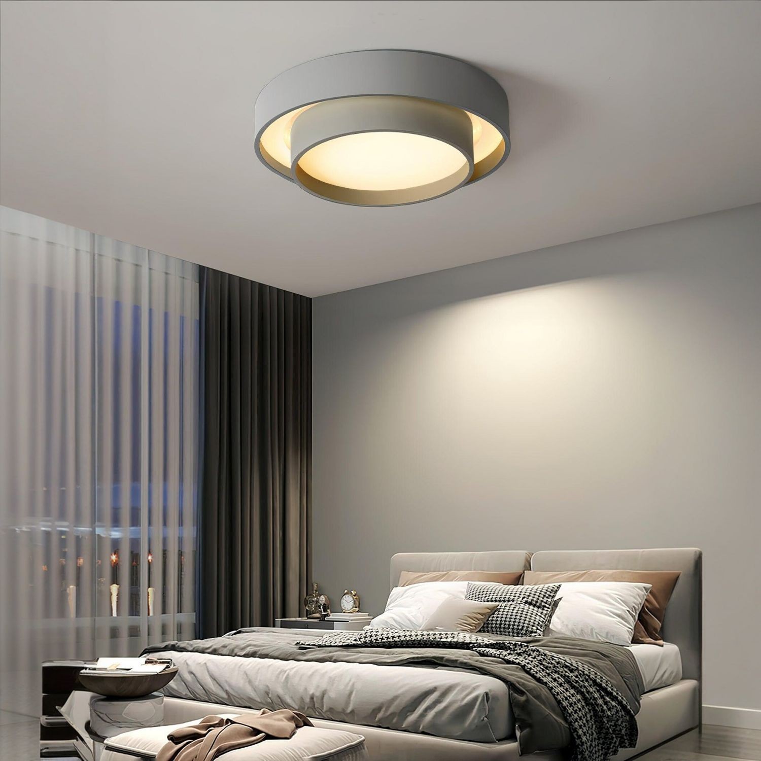 Dubbele ronde schijf Melody plafondlamp HL165