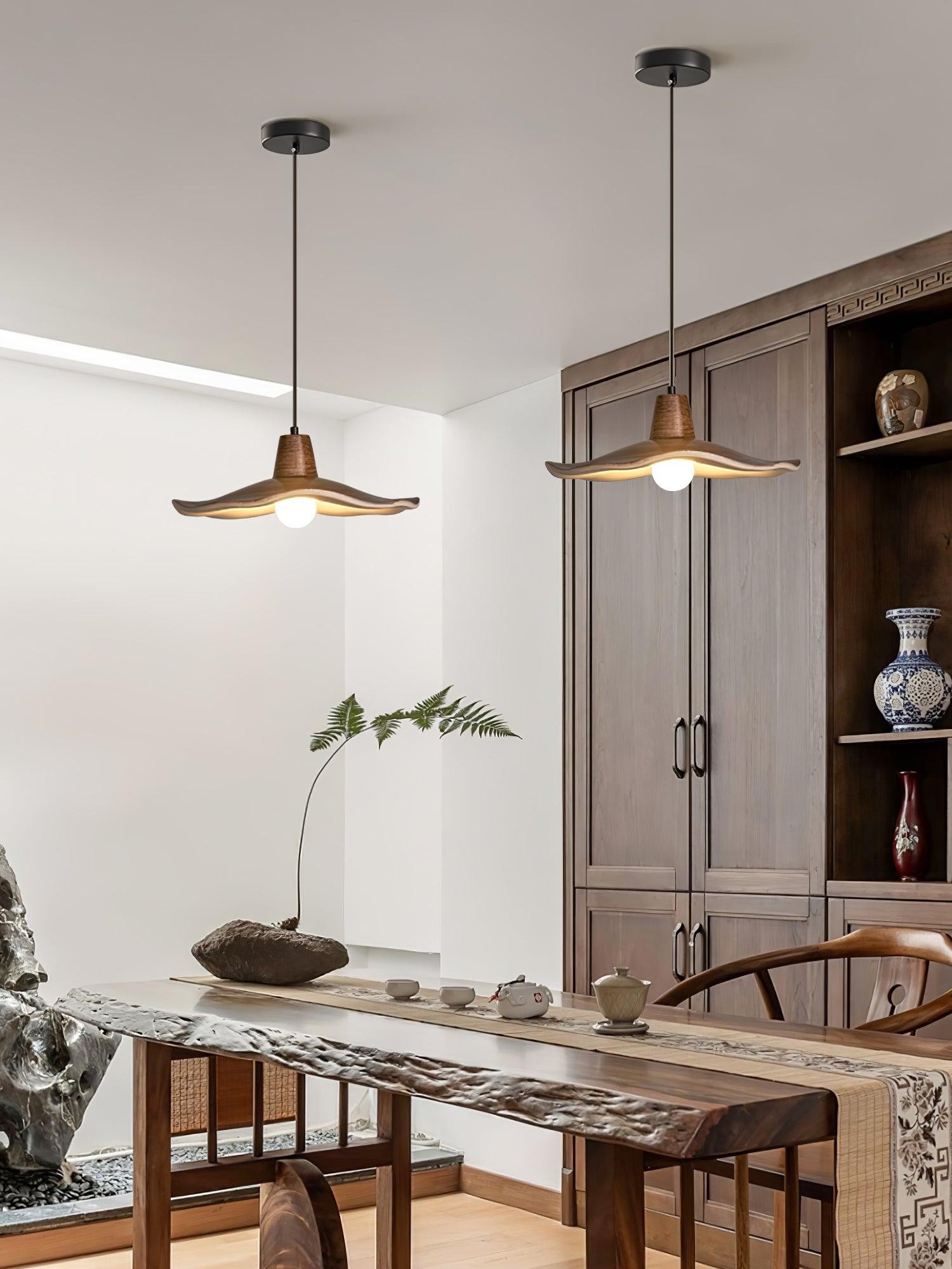 Zwarte imitatie walnoot houtnerf keuken hanglamp HL864
