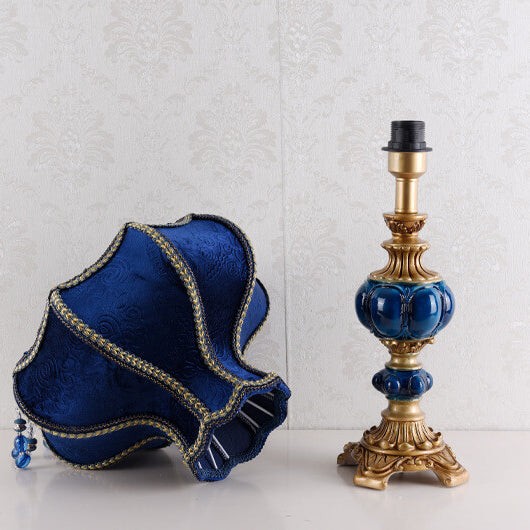 Palace Decoration Design Donkerblauwe Stoffen Tafellamp HL875
