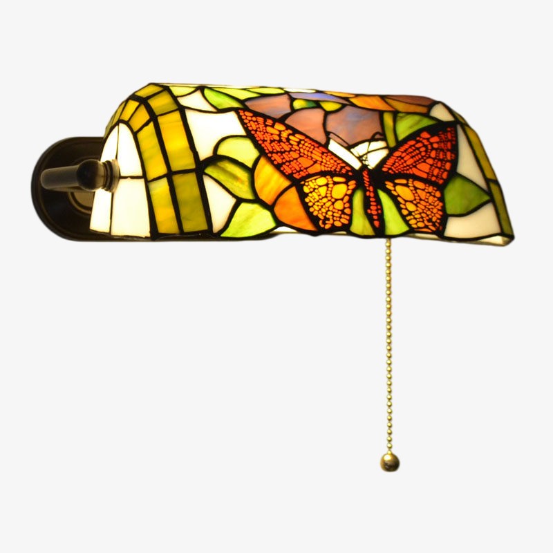 TF Tivanny Wandlamp met bloemenmotief en glas-in-lood - Tiffany-geïnspireerde wandlamp voor slaapkamer of hal HL3546
