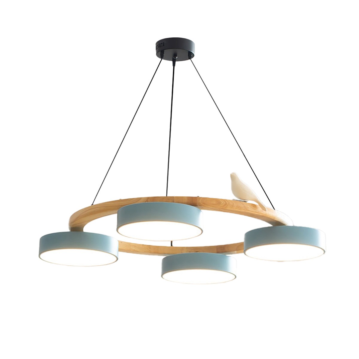 Creatieve Houten Vogel Kleurrijke Ronde Kroonluchter HL926