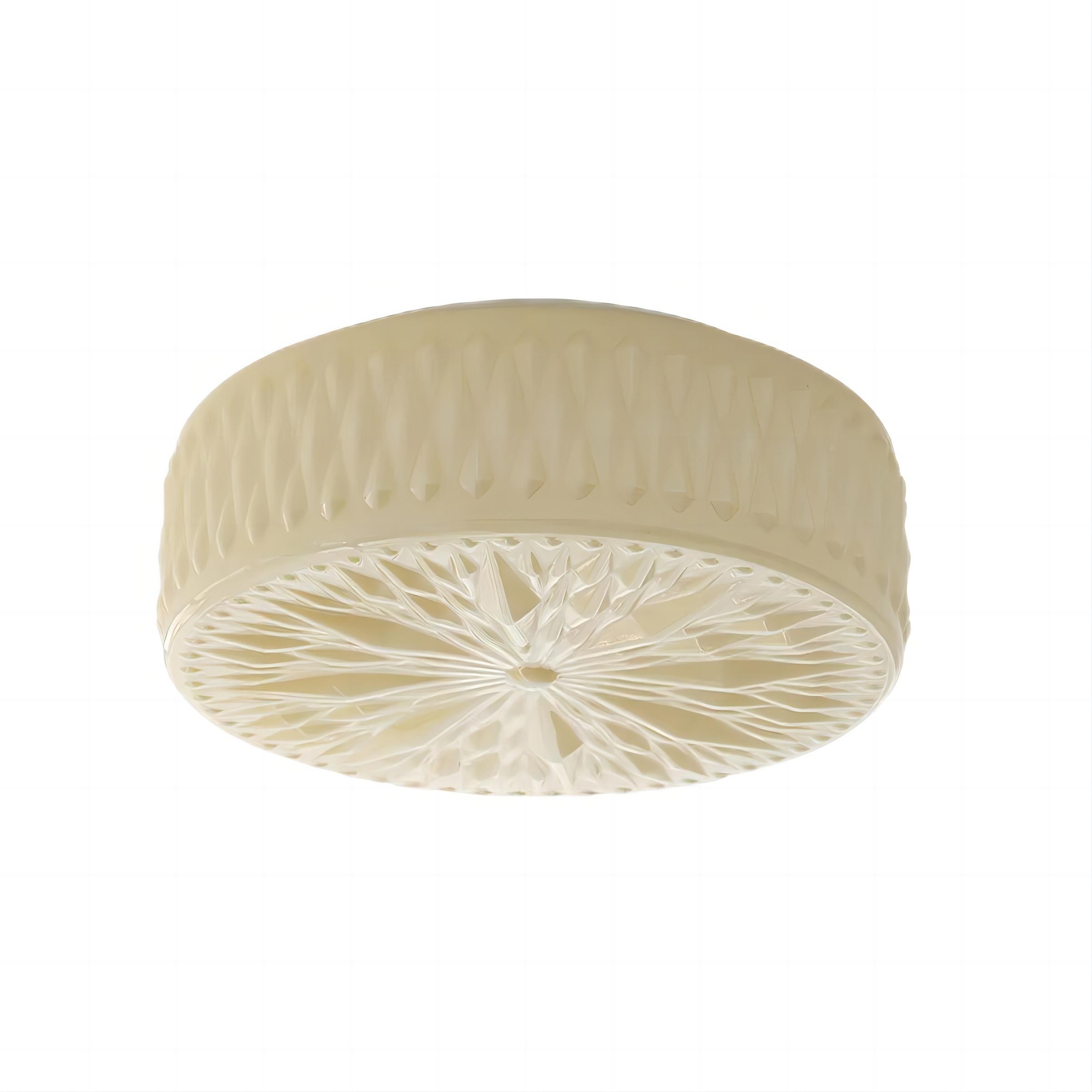Vintage gebeeldhouwde glazen schijfplafondlamp HL194
