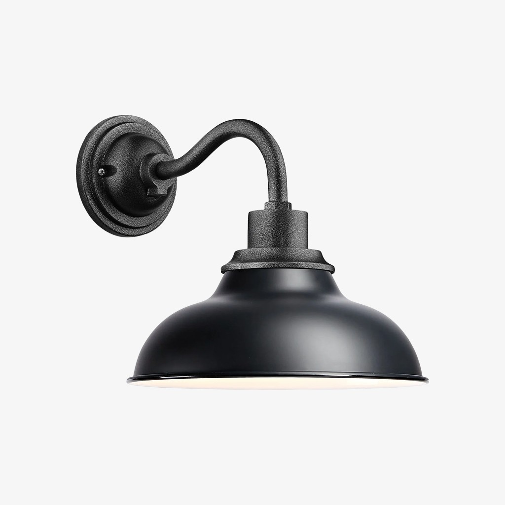 Velara Industriële Koepelwandlamp – Vintage Metalen Zwanenhalslamp voor Veranda of Terras HL2536