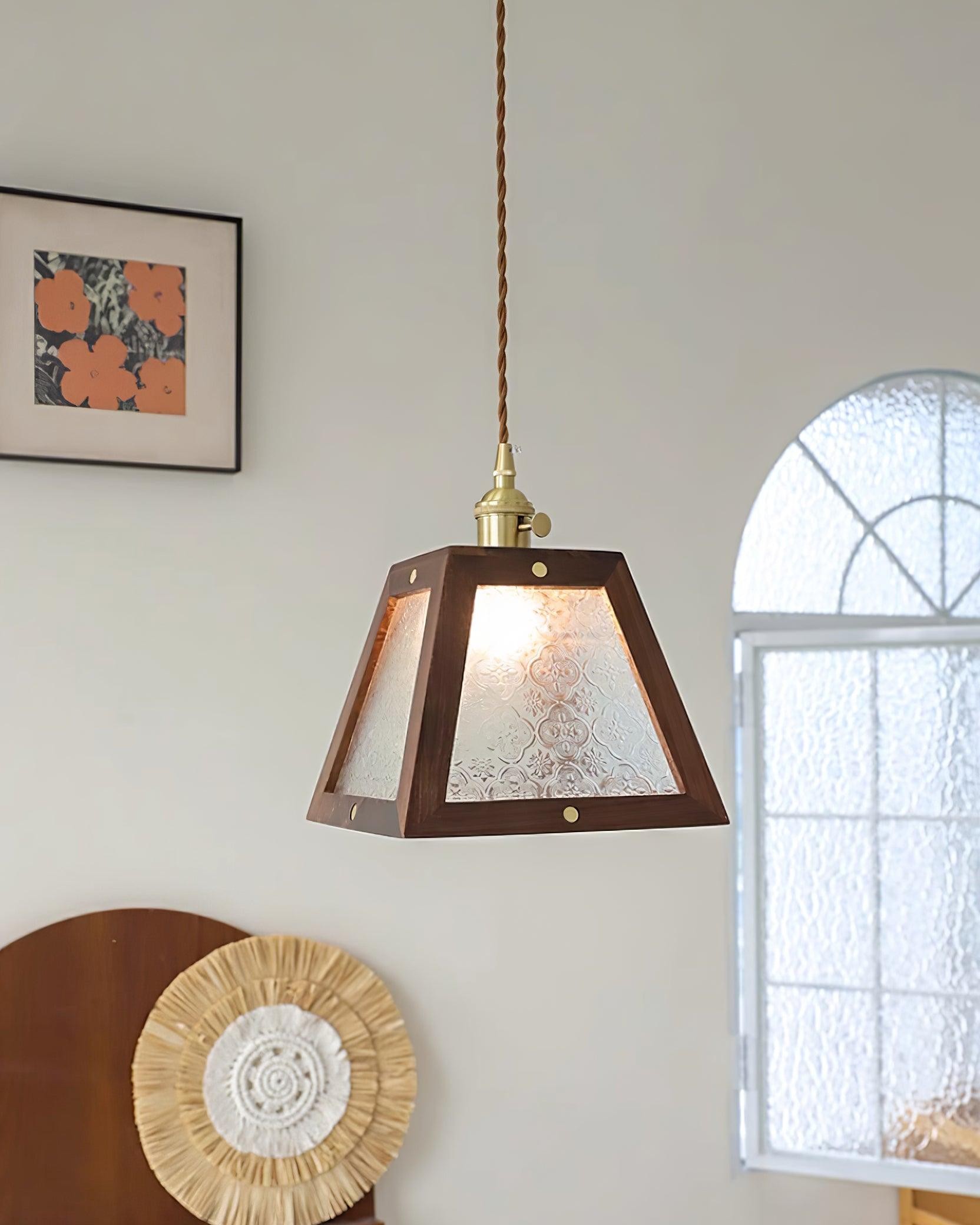 Retro patroon glazen hanglamp HL405
