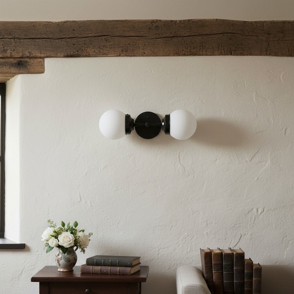 Lumio Globe moderne geometrische wandlamp - badkamermeubelverlichting met twee lampen HL1708