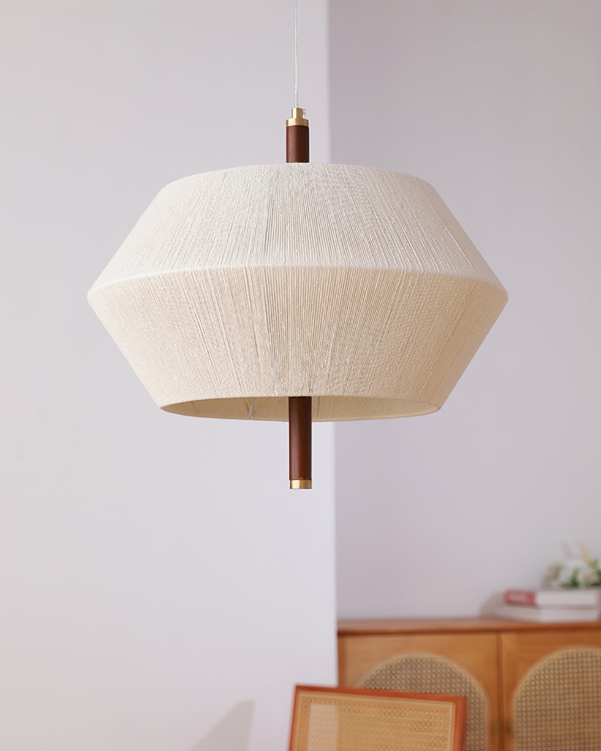 Japanse Wabi-Sabi-stijl geweven stoffen hanglamp HL880
