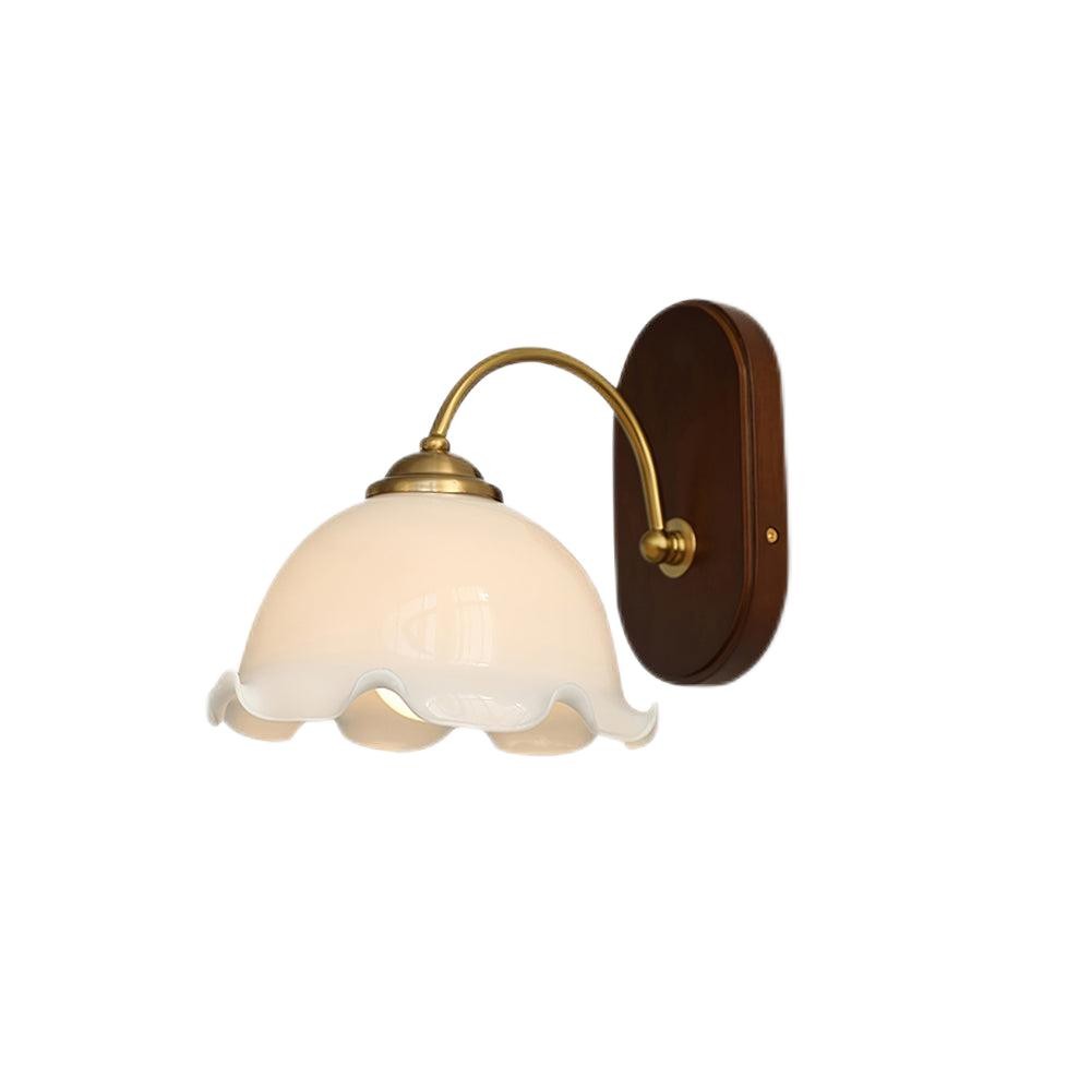 Mid Century Vintage Bloem Glazen Wandlamp HL24