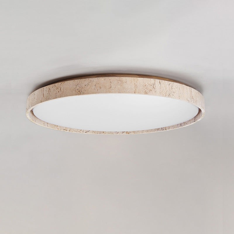 Ultradunne ronde plafondlamp van travertijn HL3243