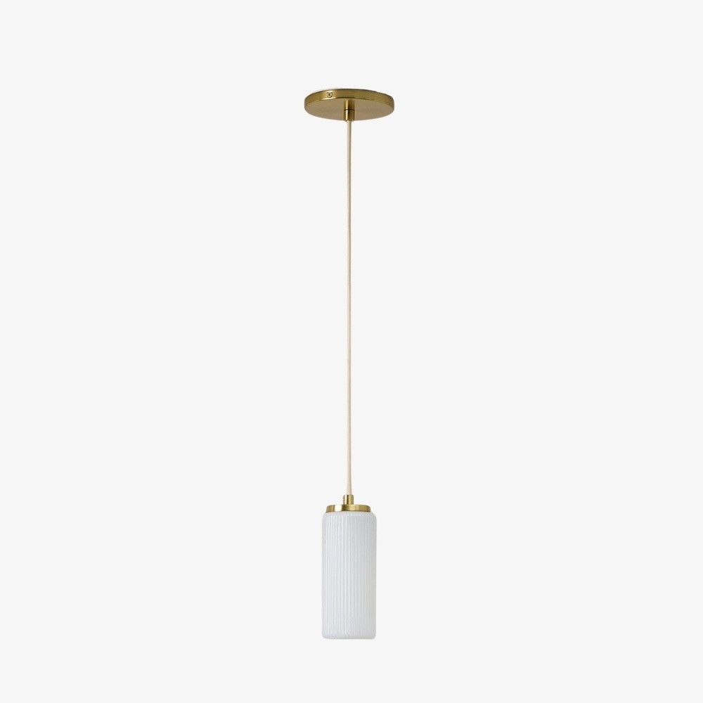 Rivora gecanneleerde glazen hanglamp - moderne geribbelde kap HL1564