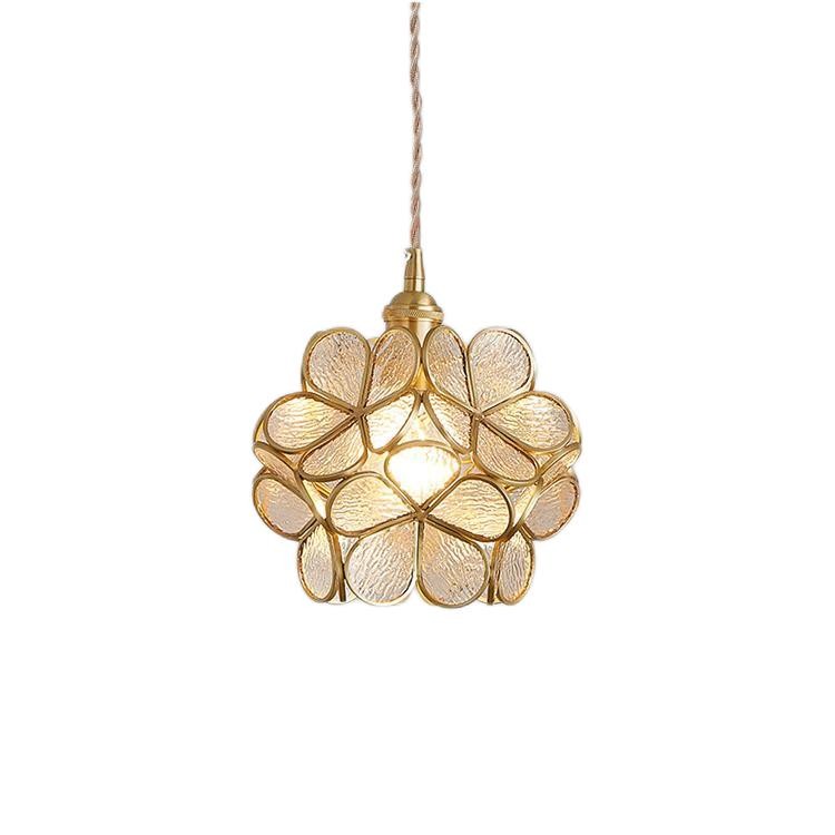 Romantische handgeblazen glazen bloemblad hanglamp HL47