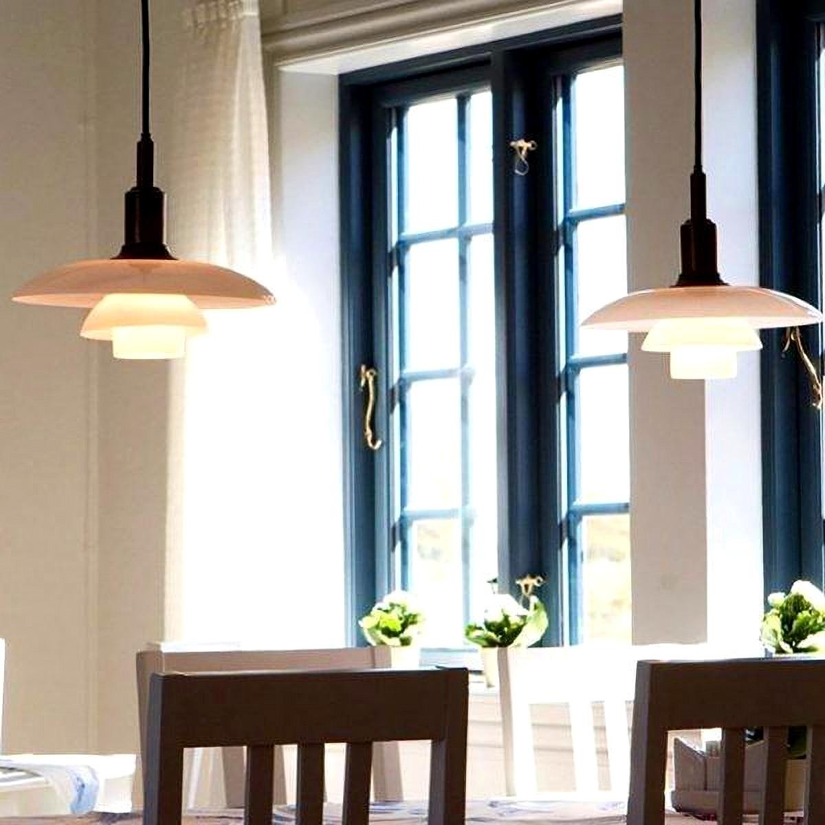 Klassieke Opaalglas Eettafel Hanglamp