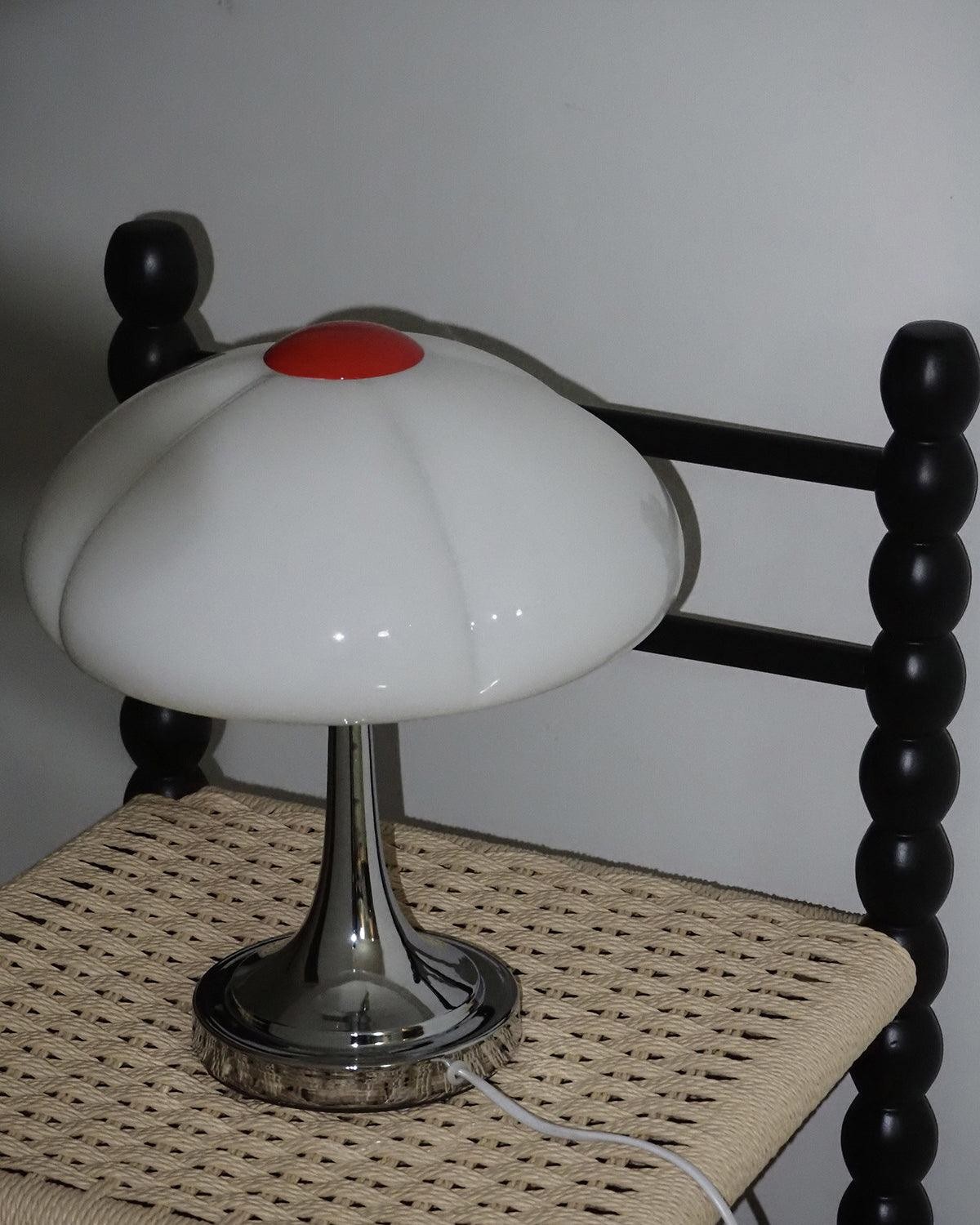 Crèmekleurige glazen paddestoel tafellamp HL883