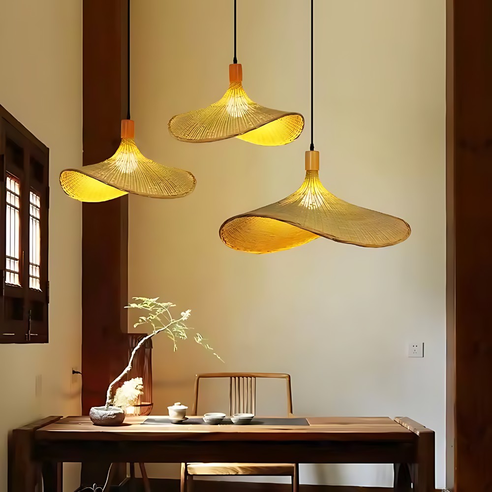 Rustieke Raphia Charm rotan hanglamp HL3387