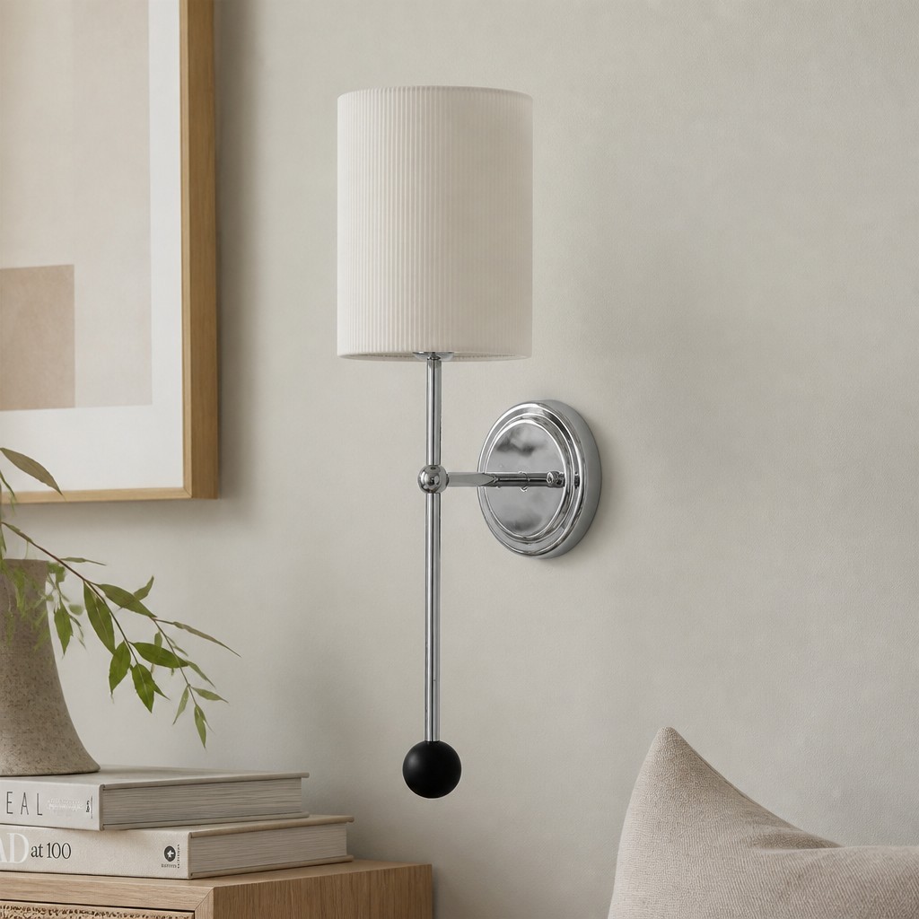 Cumoris geplooide wandlamp - Frans geïnspireerde accentlamp voor naast het bed en in de woonkamer HL3589