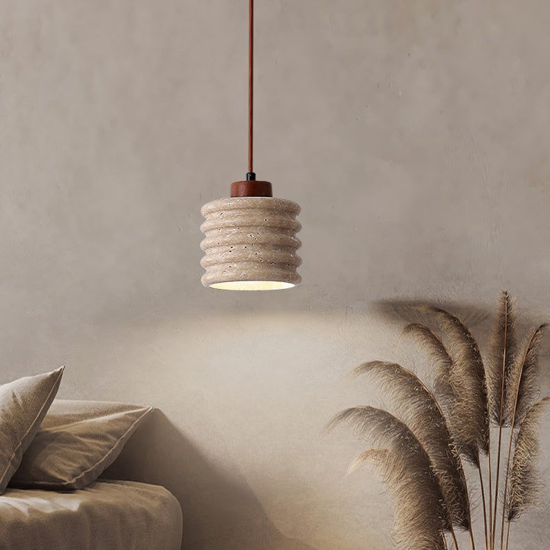 Traditionele retro cilindrische hanglamp van massief hout HL868