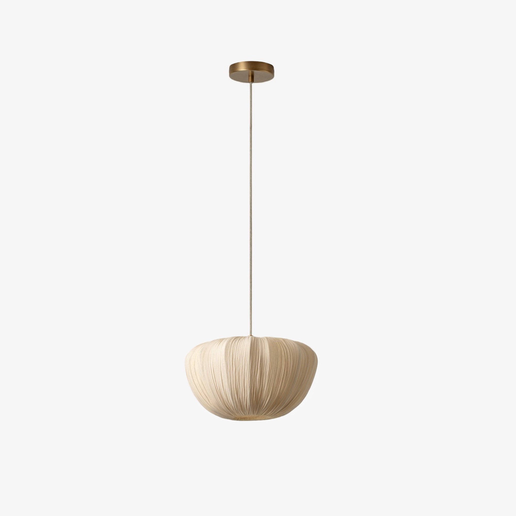 Linbron hanglamp – Moderne lamp met zachte linnen kap en gebogen frame voor de eetkamer HL2282