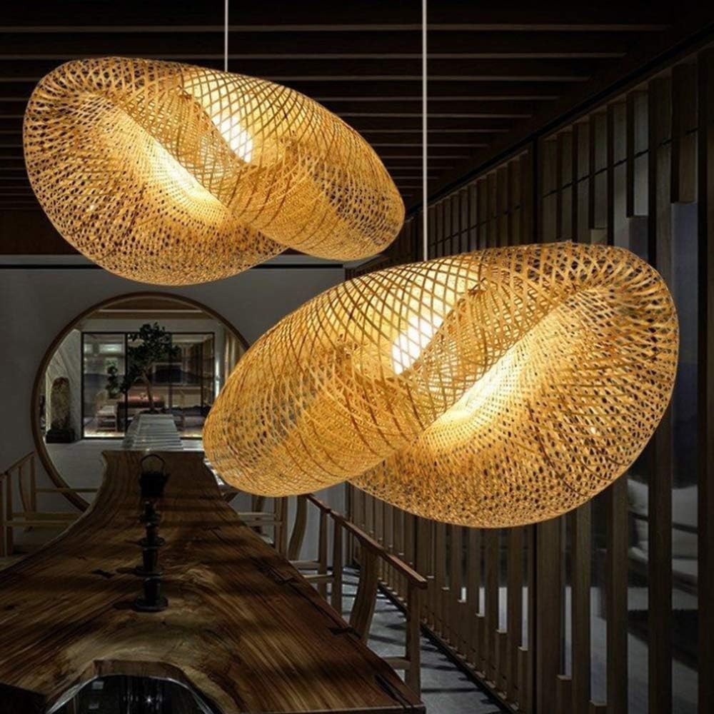 Rustieke bamboe rotan hanglamp voor woonkamer HL10