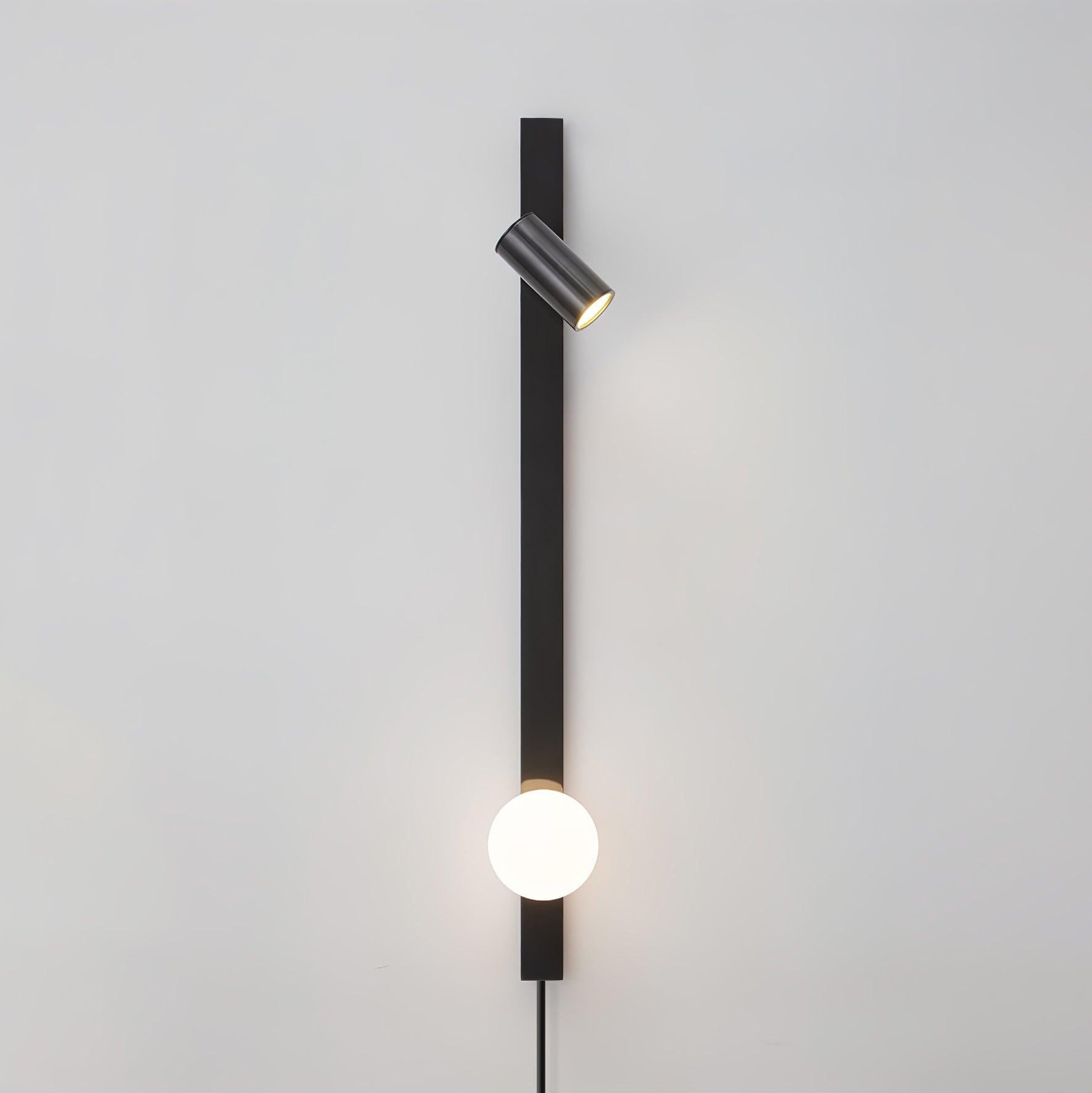 Moderne zwarte lineaire wandlamp met lange arm HL1123