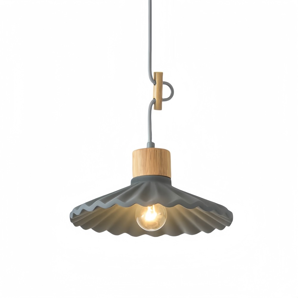 Cement Macaron hanglamp - moderne geplooide kap voor hal HL1328