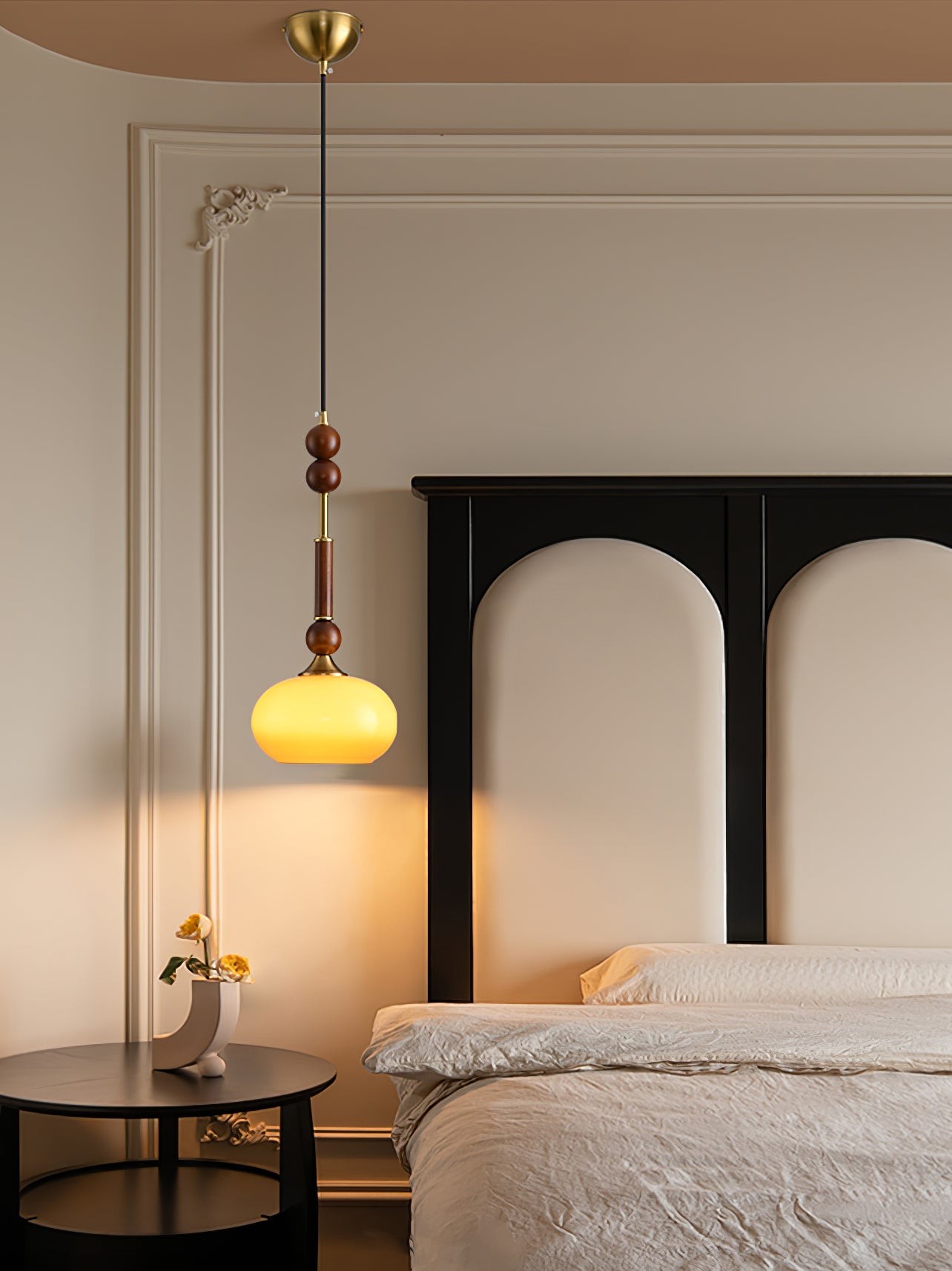 Retro massief houten serie hanglamp HL770
