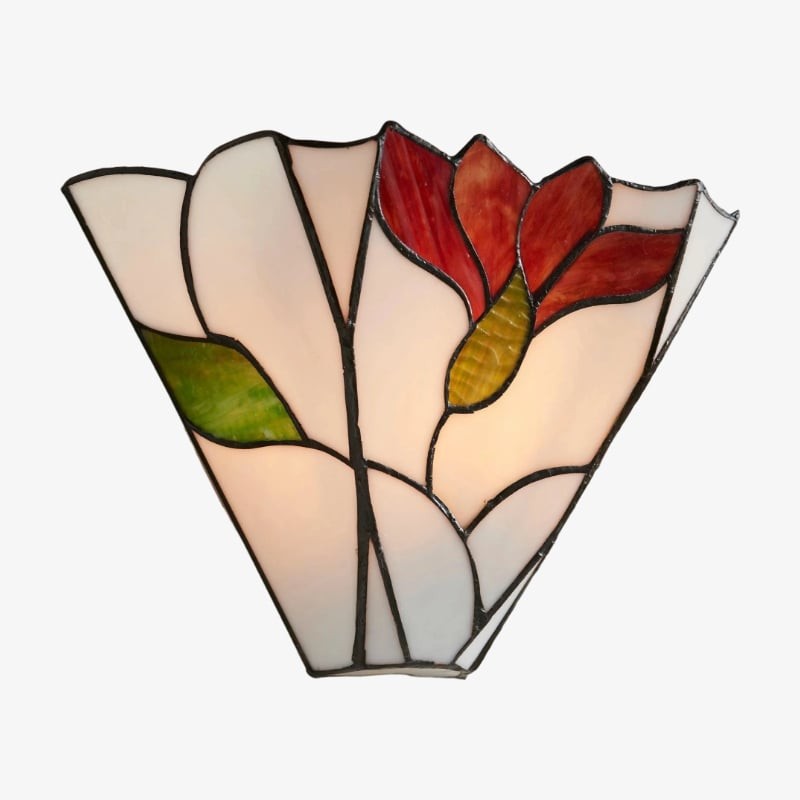TF Botanica Wandlamp met glas-in-lood bloemenmotief - Wandlamp voor hal en slaapkamer HL2021