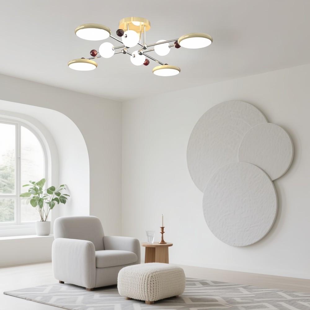 Nordic Sputnik Plafondlamp - Bauhaus Vertakte LED Schijflamp HL1326