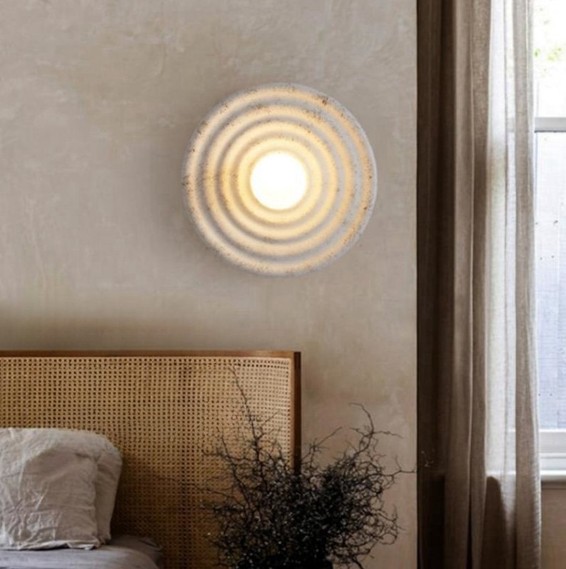Japanse Wabi-sabi ronde binnenwandlamp HL838