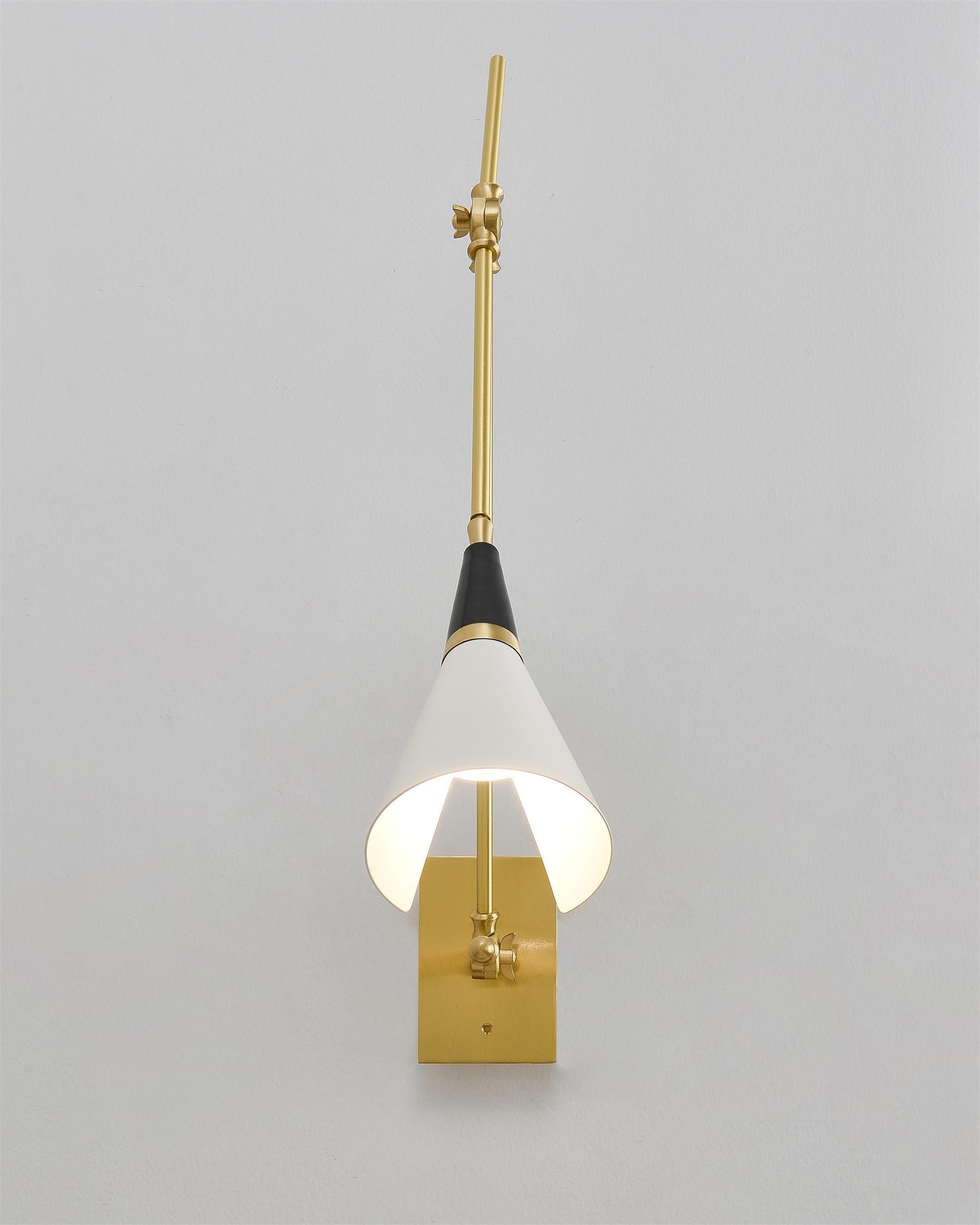 Vintage metalen verstelbare wandlamp met zwenkarm HL966