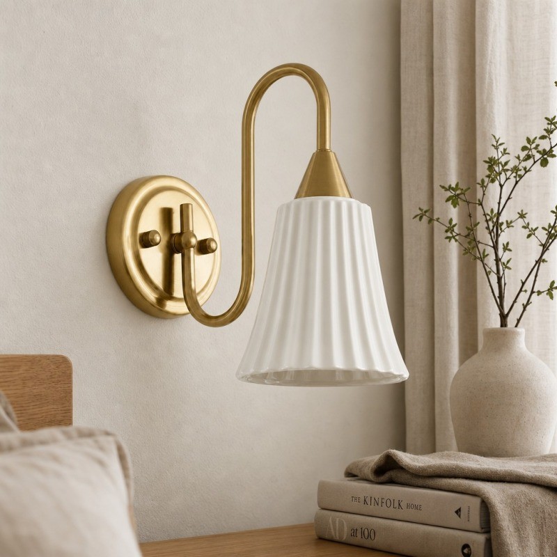 Celvane Franse vintage wandlamp - Elegant retro design nachtlampje voor slaapkamer en hal HL3604
