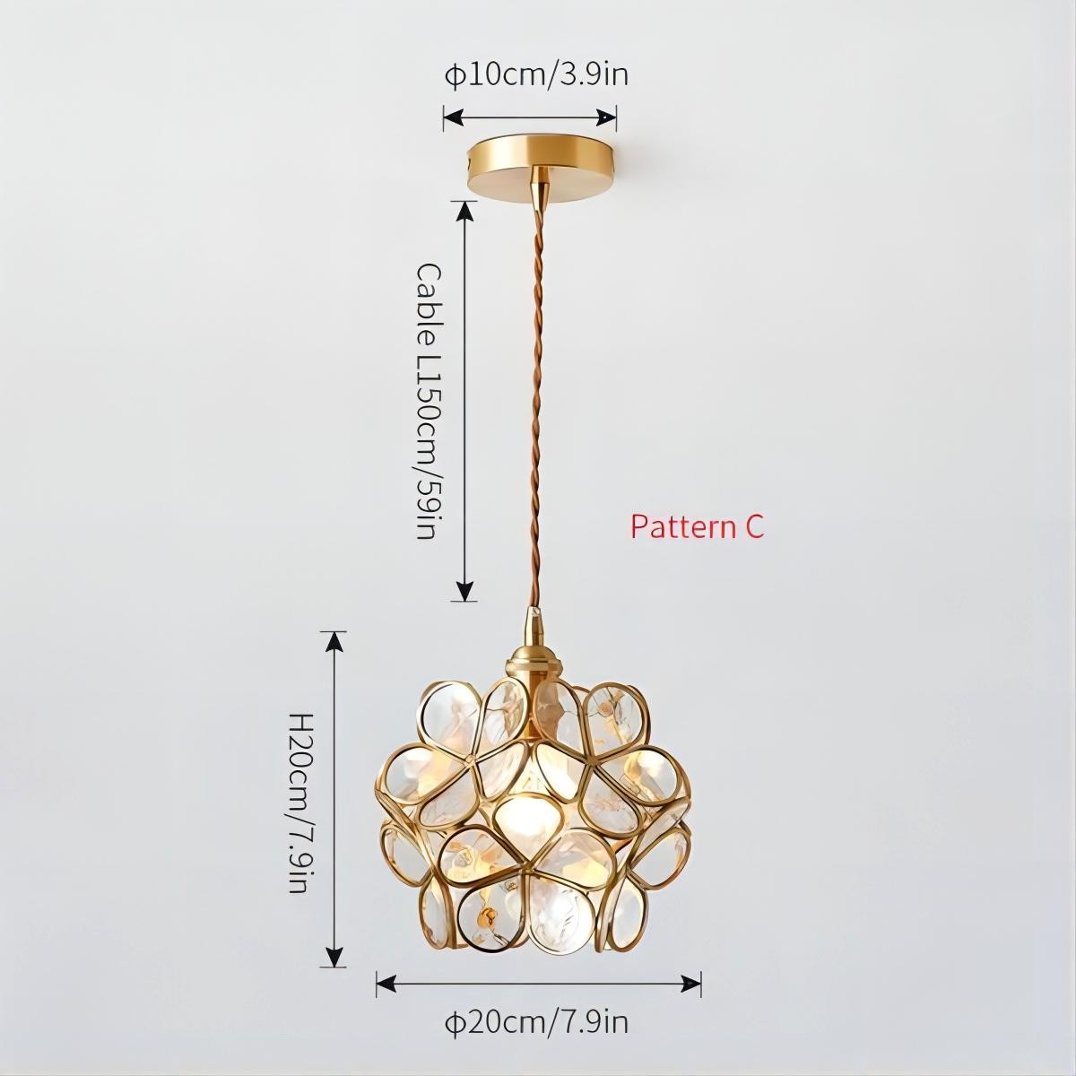 Romantische handgeblazen glazen bloemblad hanglamp HL47